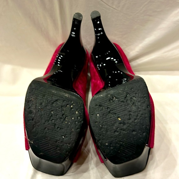 Jessica Simpson - Fuscia Peeptoe Platform Stilettos with Ankle Strap, Size 7.5US - Picture 9 of 11